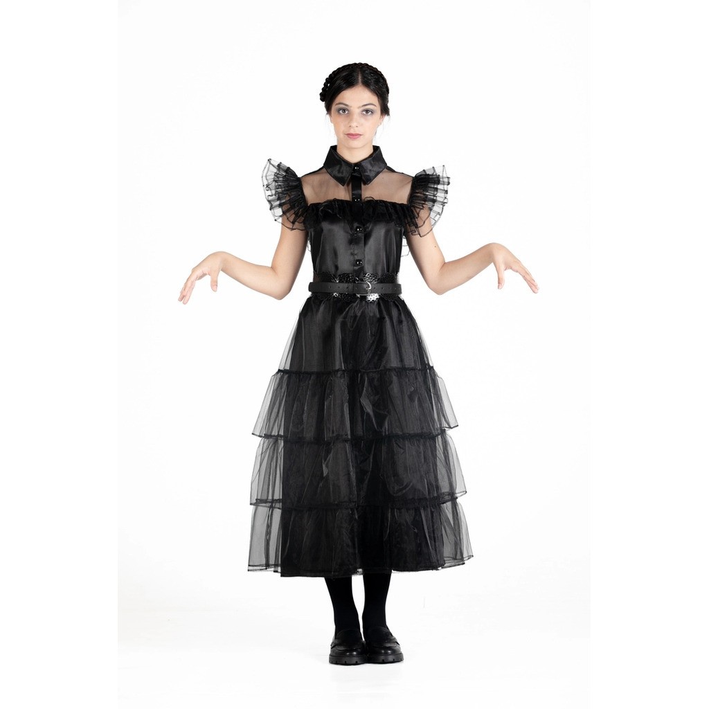 Wednesday Addams balkjole kostume str. 140 cm
