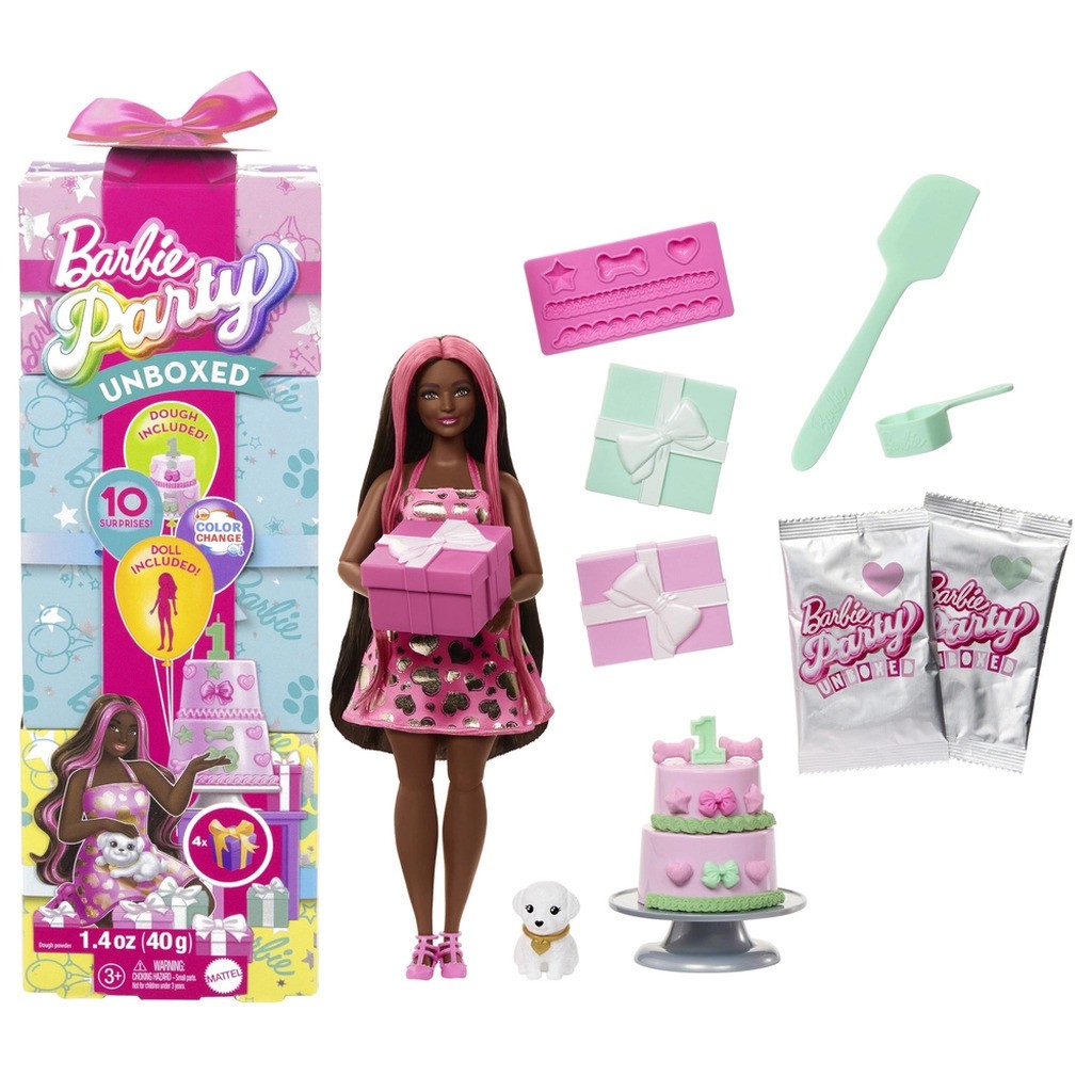 Barbie Party Unboxed mørk Dukke