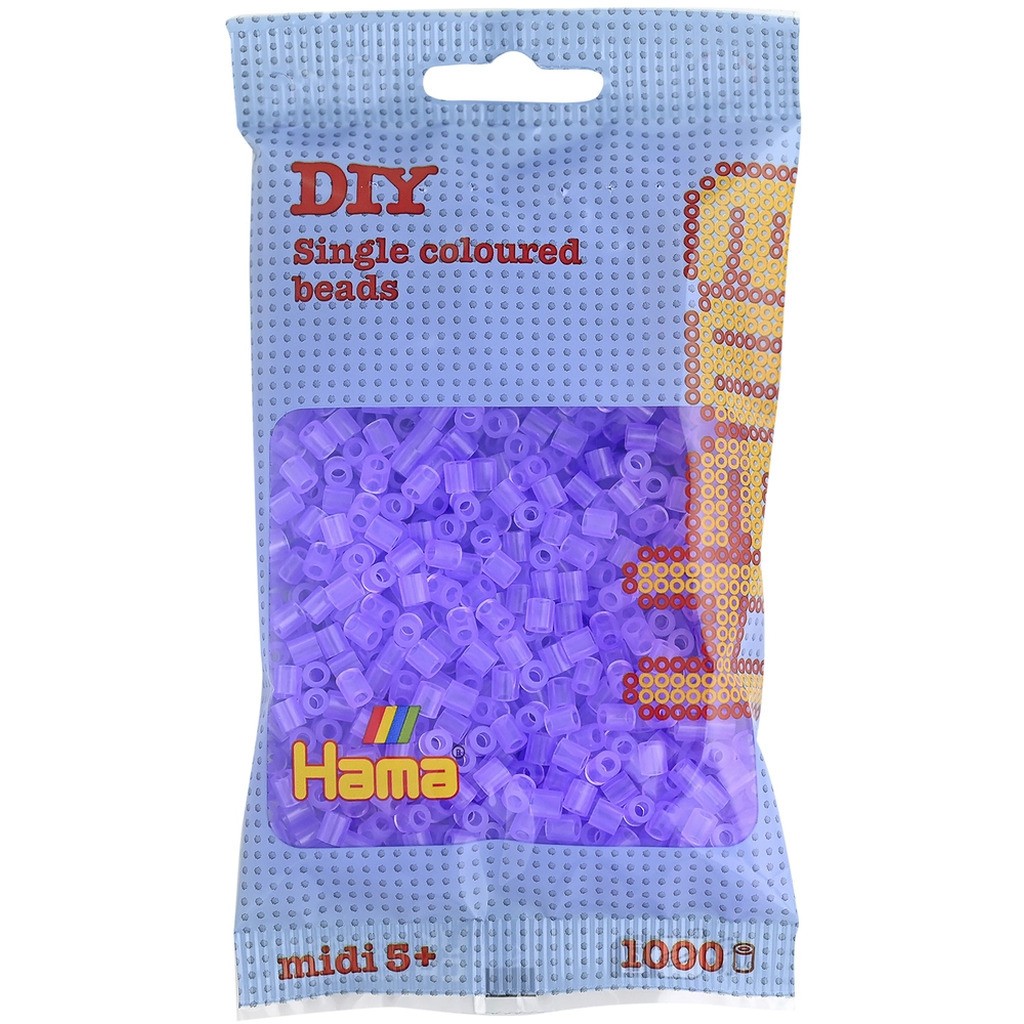 Hama midi perler 1000 stk transp. lilla 74