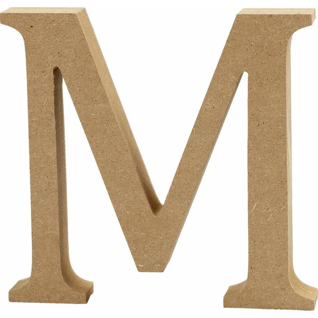 Stort bogstav af træ - m