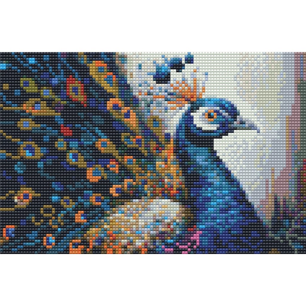 Diamond art påfugl 20 x 30 cm