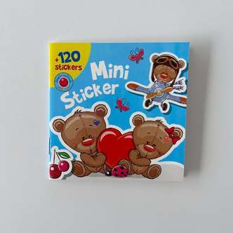 Mini klistermærker - bamser 120 stk