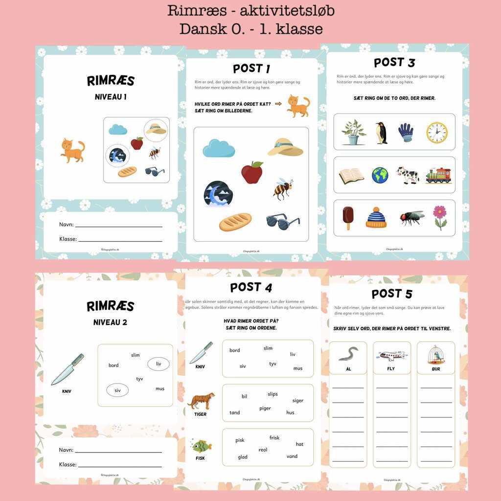 Rimræs - aktivitetsløb med rim (Print selv)