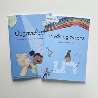 2 x danskbøger - kryds & tværs og opgavefest 1