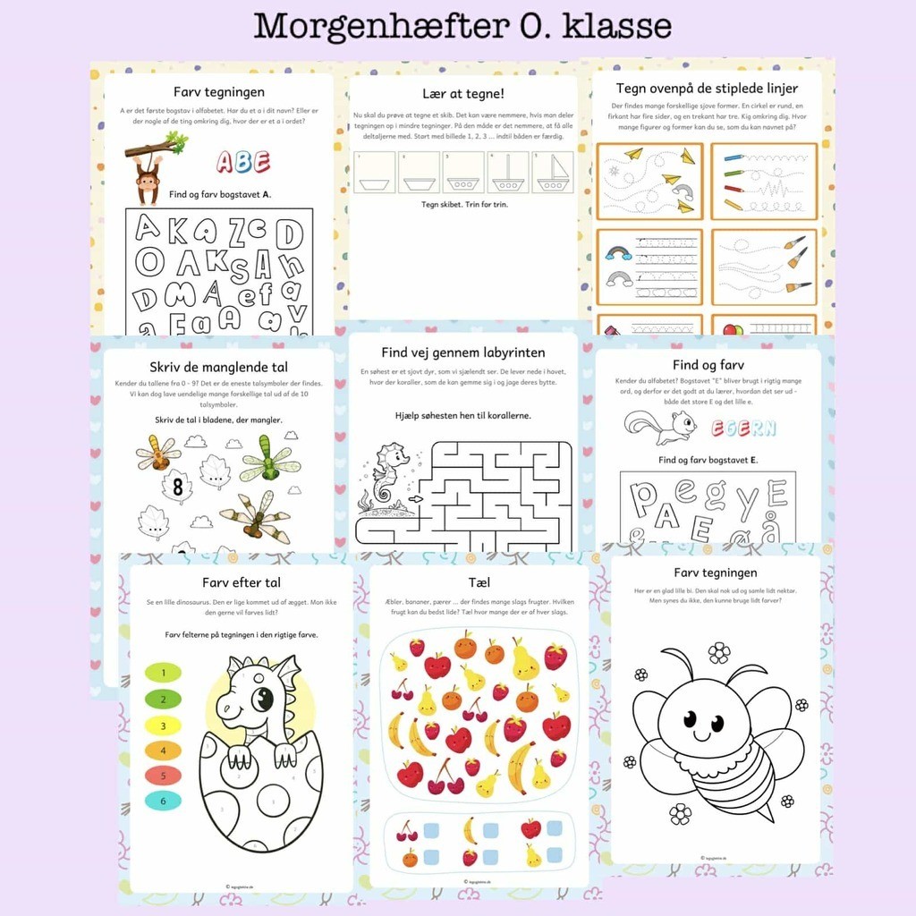 Morgenhæfter 0. klasse (Print-selv)