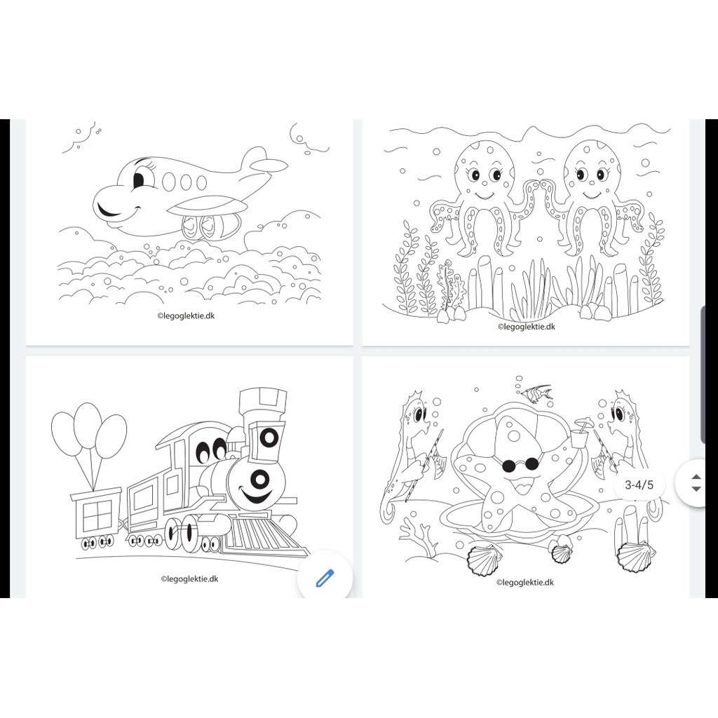 100 Tegninger - print og farvelæg  (Print selv)