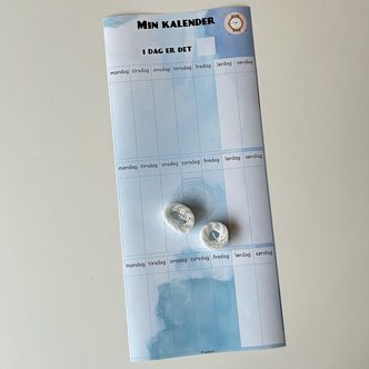 Kalender til børn (blå) - KUN plakat og velcro