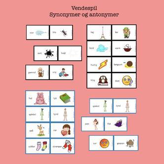 2 vendespil med synonymer og antonymer (Print selv)