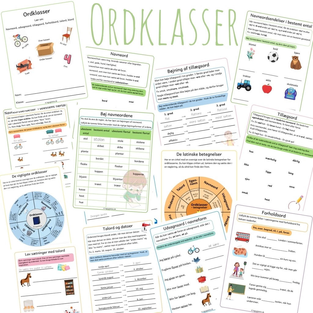 Hæfte om ordklasser (Print selv)