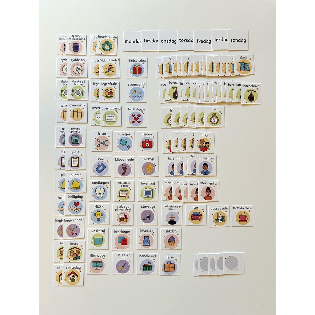 Kalender/ugeplan - KUN piktogrammer (hvid)