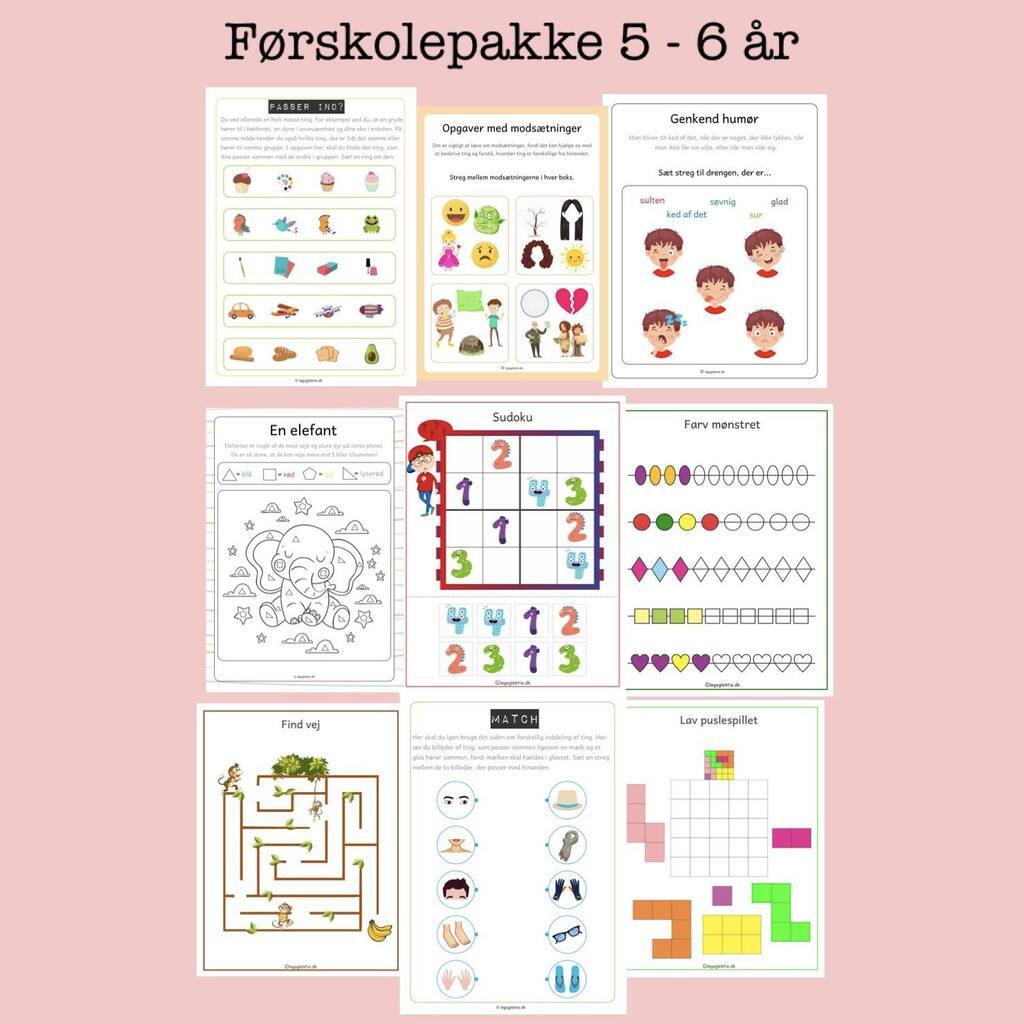 Førskolepakke 5- 6 år (Print selv)