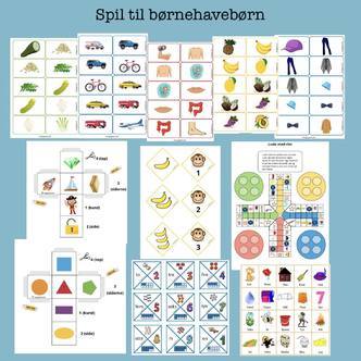 11 spil til børnehavebørn  (Print selv)