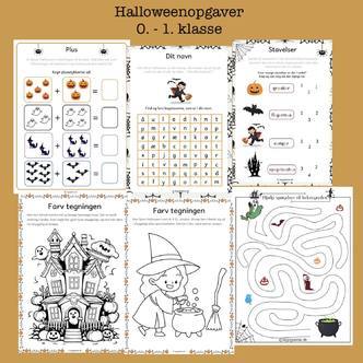 Halloweenopgaver 0. - 1. klasse (Print selv)