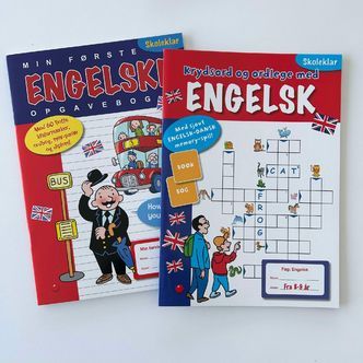 2 x engelskbøger - opgavebog og krydsord