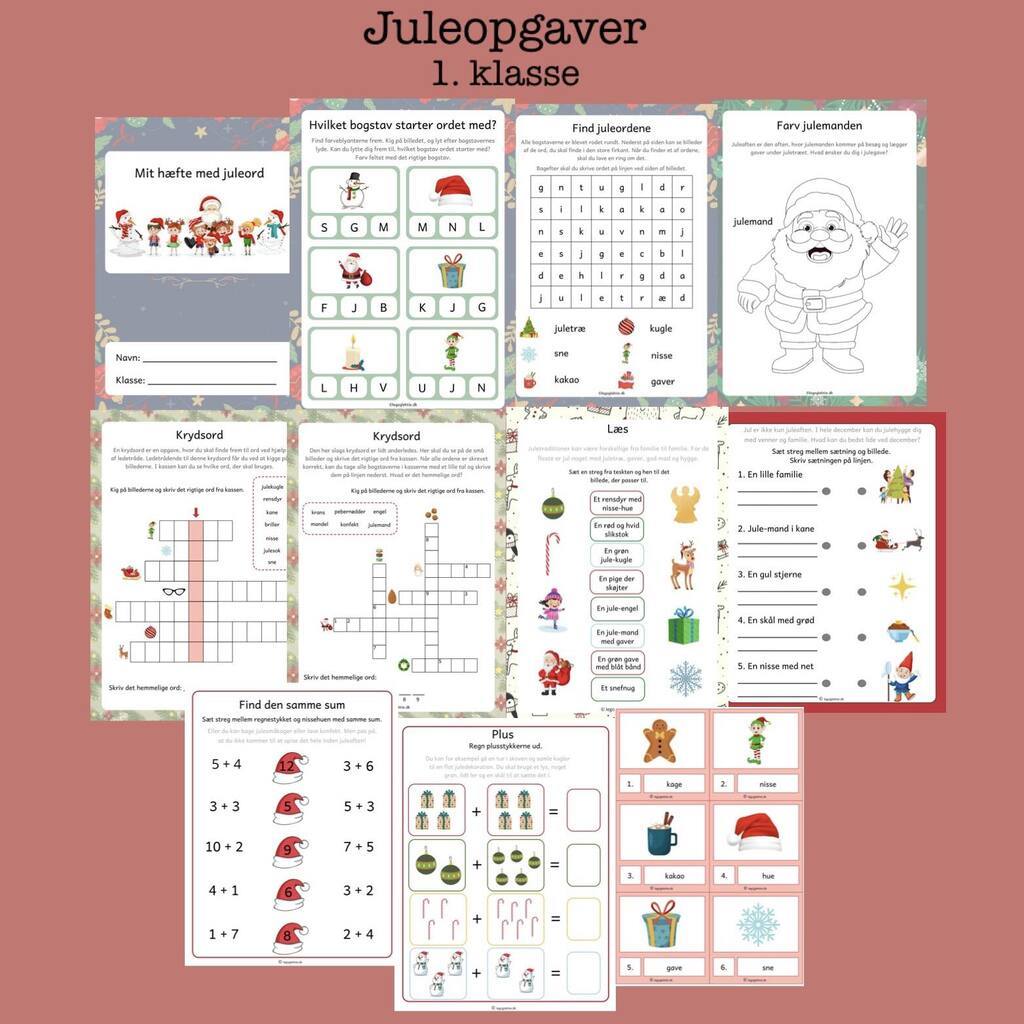 Juleopgaver 1. klasse (Print selv)