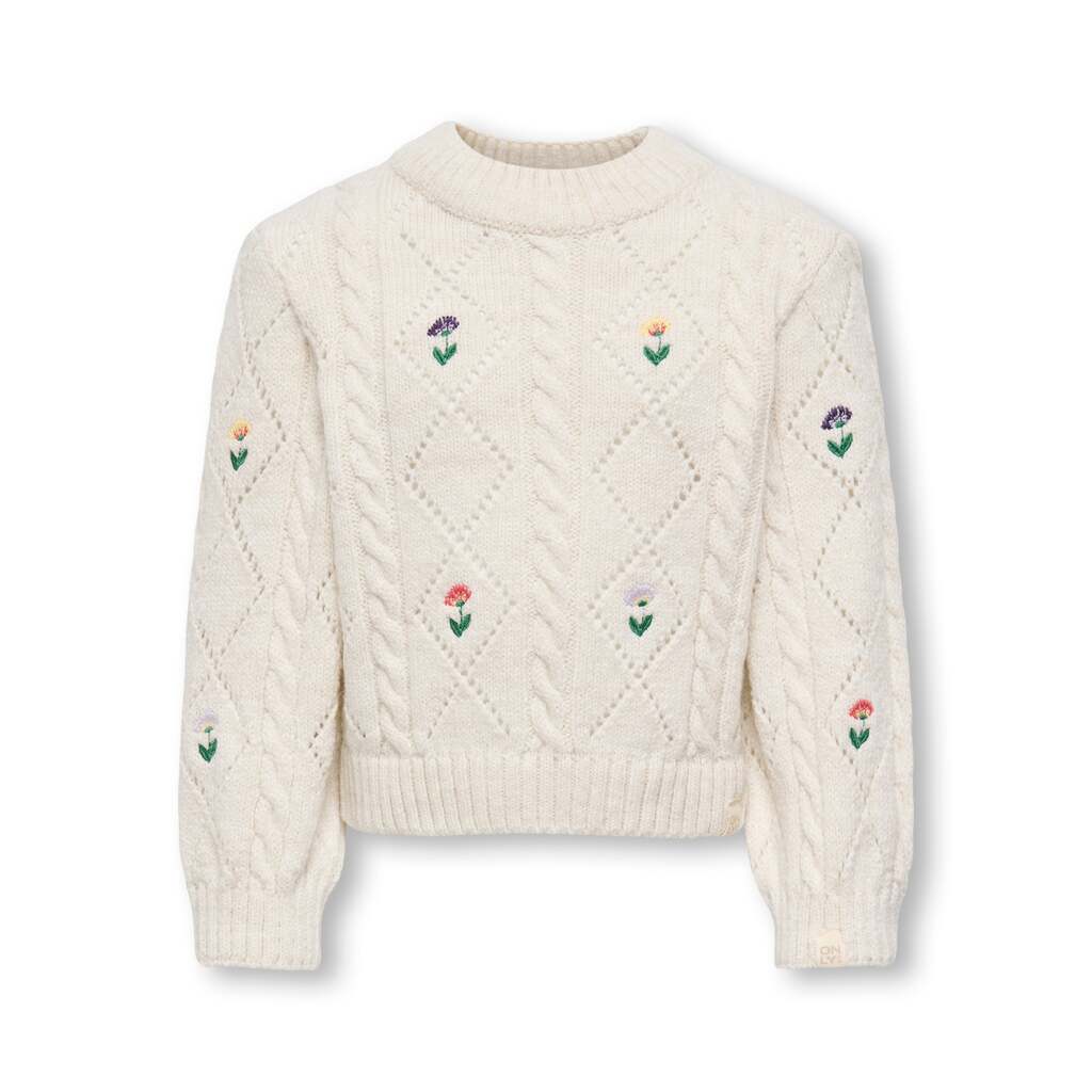 Only Mini Flower L/S Knit - Tofu - 92 cm
