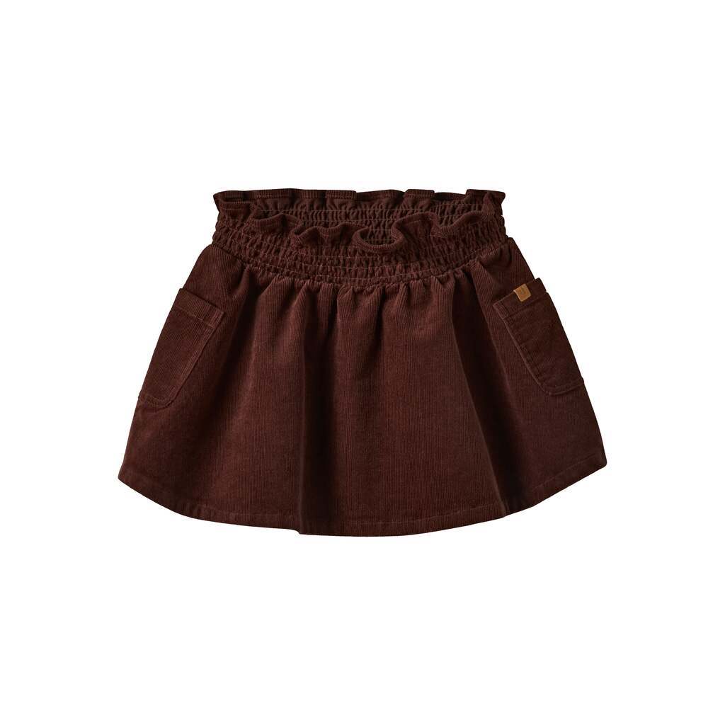Lil Atelier Obert Cord Skirt - Hot Chocolate - 92 cm