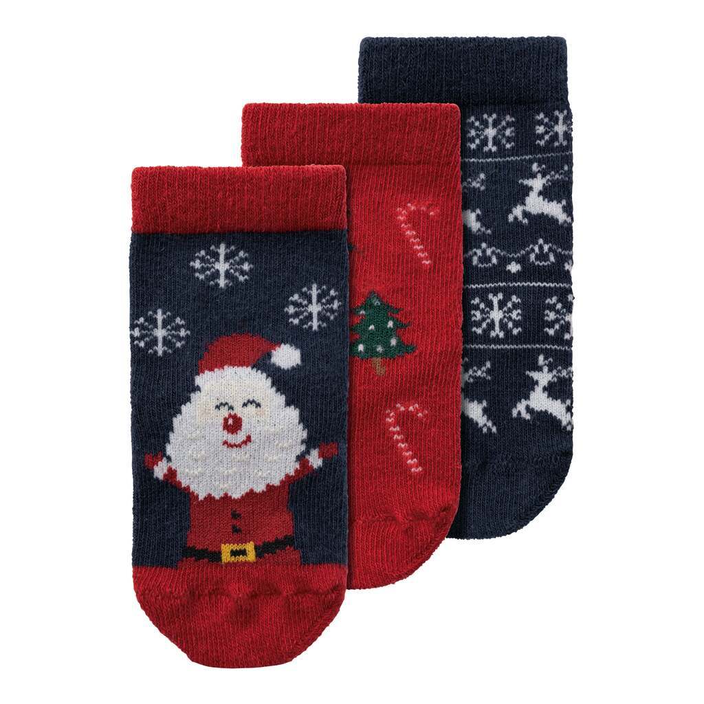 Name It Richristmas 3 pack strømper - Dark Sapphire - 50/56 cm