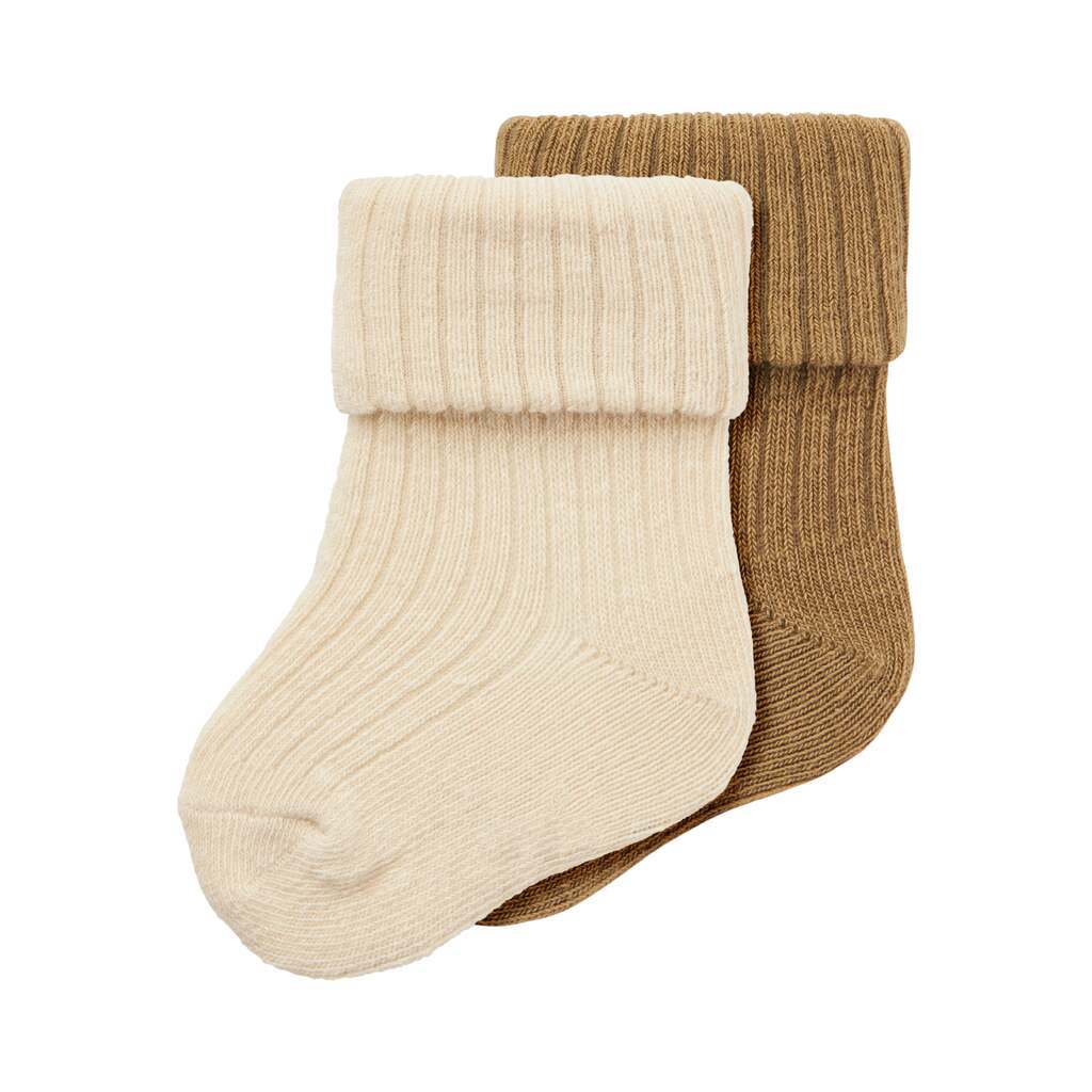 Name It Nogat 2 pak Strømper - Summer sand/Elmwood - 50/56
