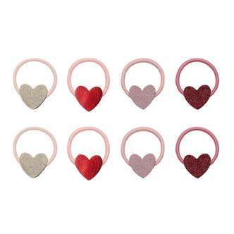 Mimi & Lula 8 hårelastikker - Mini Heart Valentines