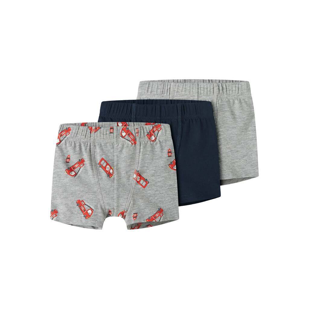 Name It Tights 3pak Grey Firetruck - Grey Melange - 86 cm