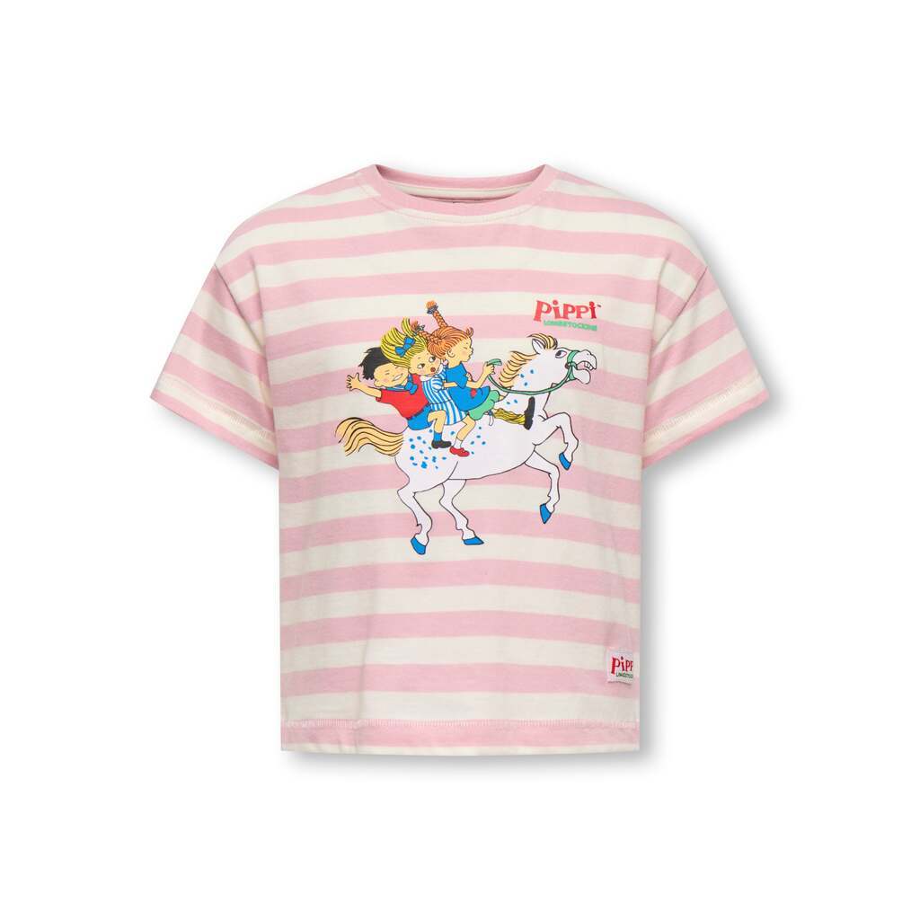 Only Mini Pippa Life SS Tee - Egret/Stripes - 92 cm