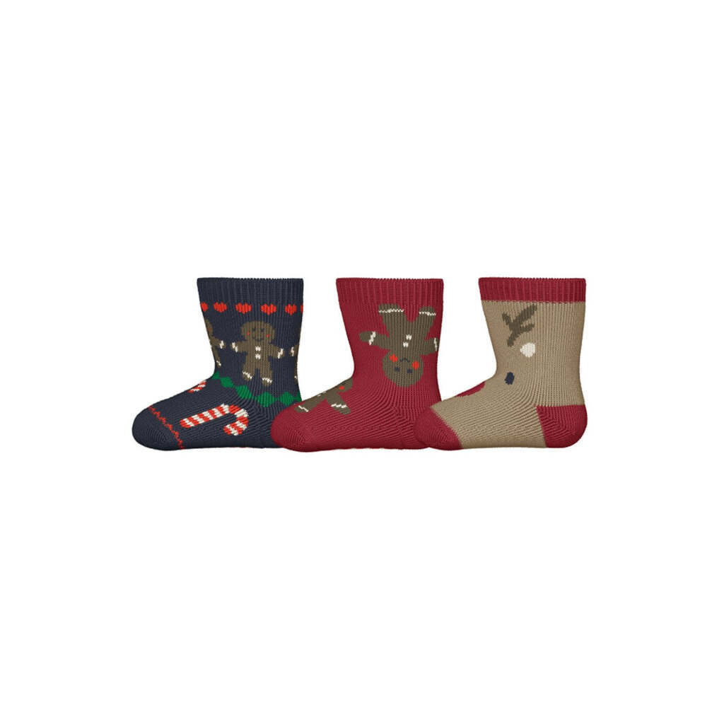 Name It Richristmas 3 pack strømper - Jester Red - 50/56 cm