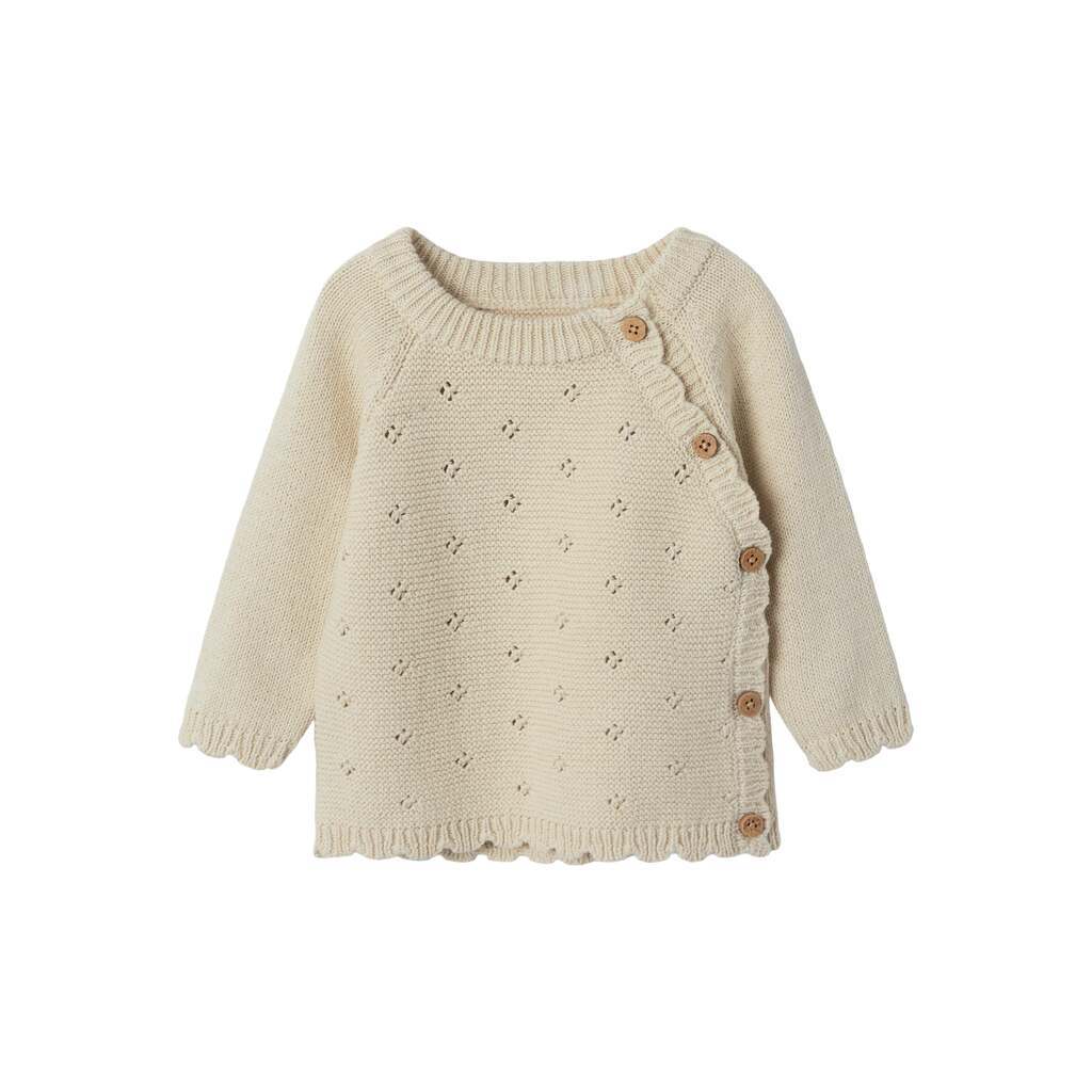 Lil Atelier Laguna Wrap Knit Cardigan - Turtledove - 56 cm
