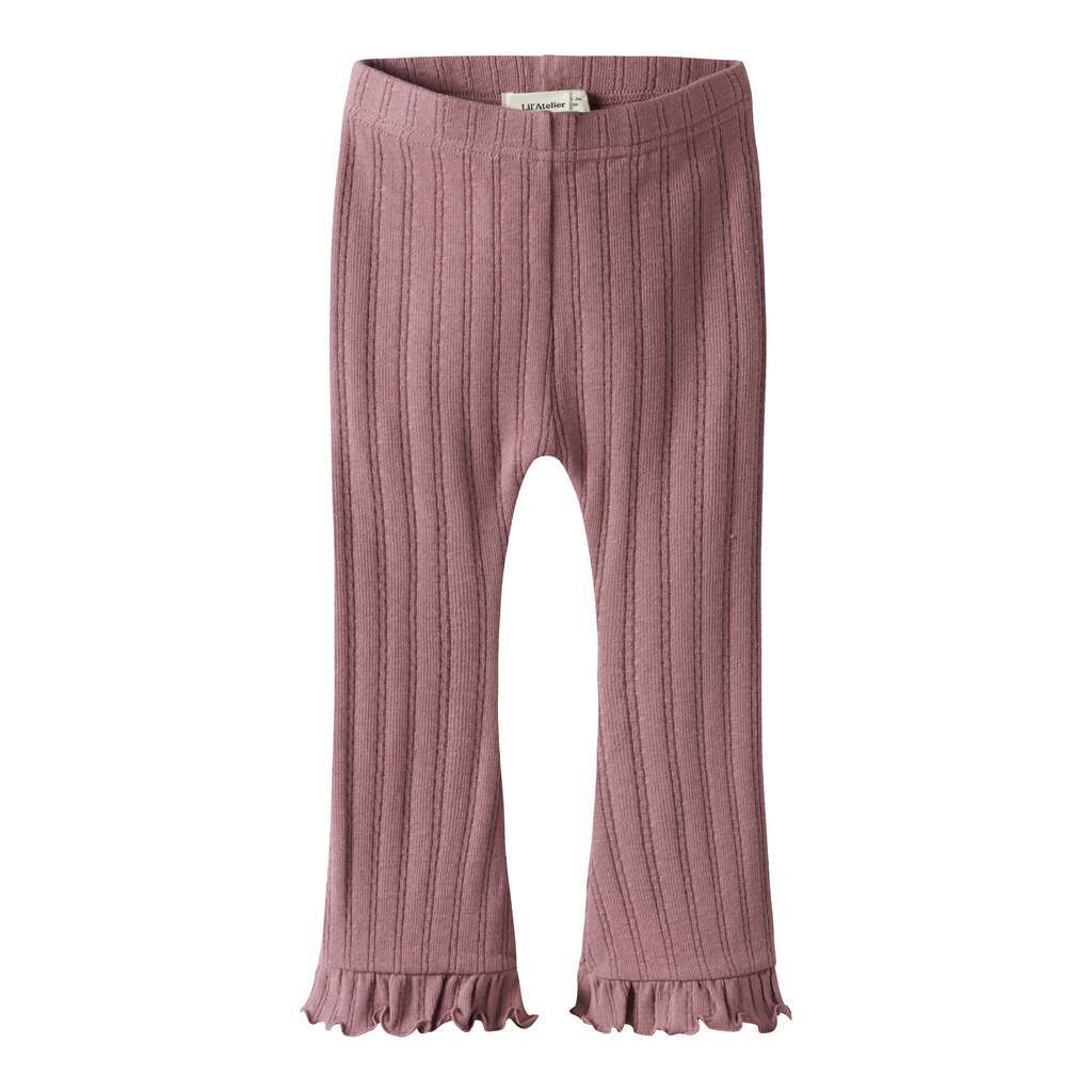 Lil Atelier Rita Sig Bootcut Legging - Nostalgia Rose - 92 cm