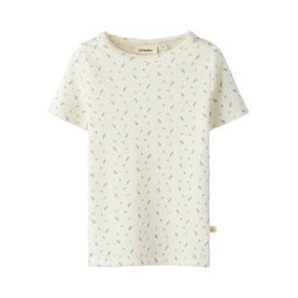 Lil Atelier Gago SS Slim Top NOOS - Coconut Milk/Small Flower - 92 cm