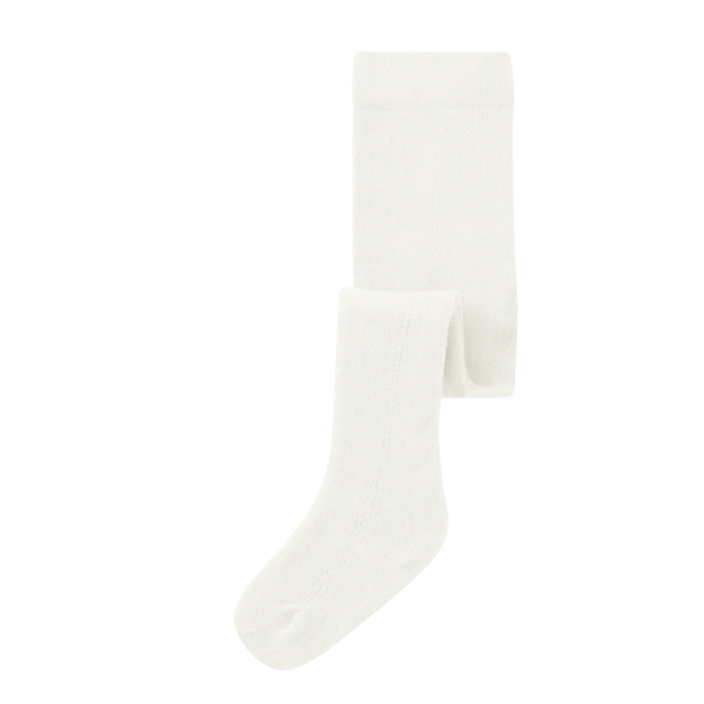 Lil Atelier Ilso Pointelle Strømpebukser - Coconut Milk - 86/92 cm