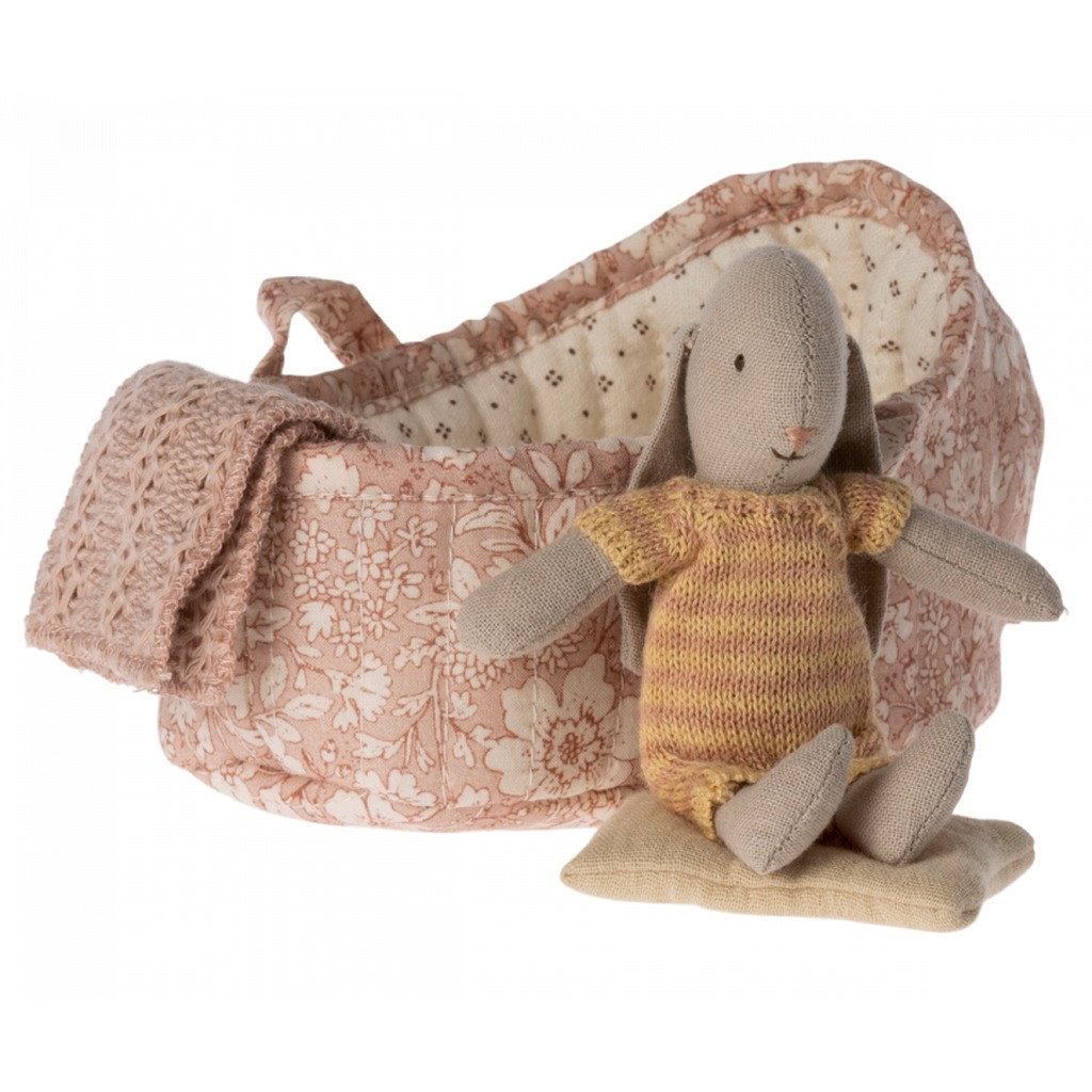 Maileg Micro Kanin i babylift - Gul