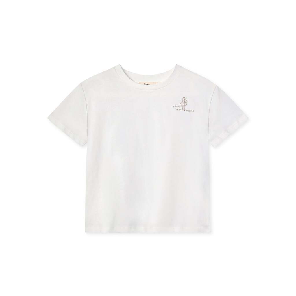 Fliink Sommer Cactus T-shirt - Cloud Dancer - 80 cm
