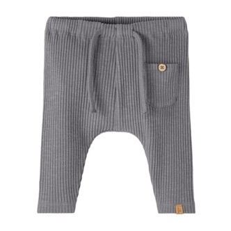 Lil Atelier Rajo Rib Loose Pant - Silver Filigree - 56 cm