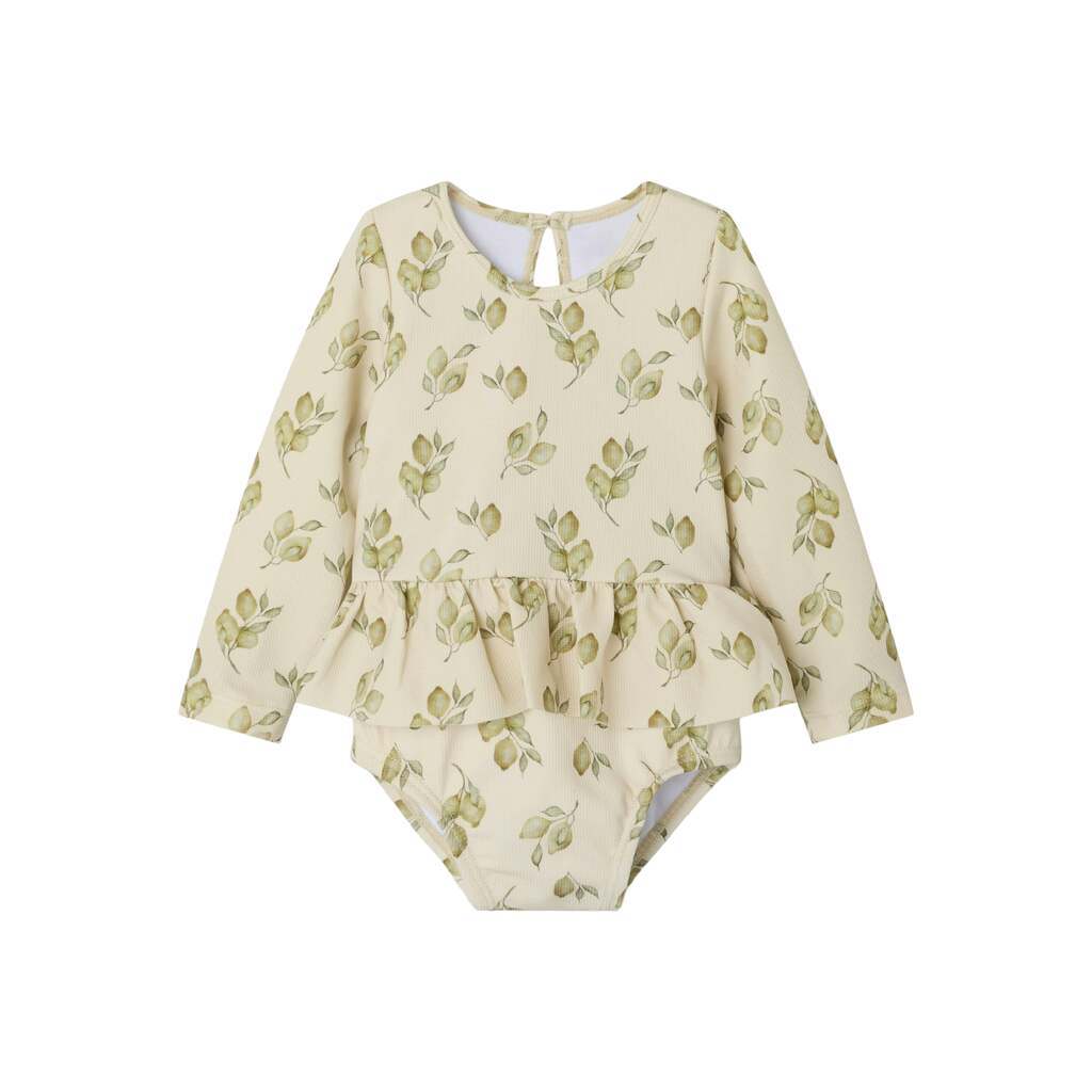 Lil Atelier Floria LS Swimsuit - Turtledove - 62 cm