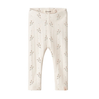 Lil Atelier Rachello Ria Slim Leggings - Coconut Milk/Flower - 56 cm