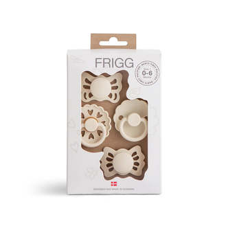 FRIGG Baby's First pacifier 4-pack Floral heart - Cream