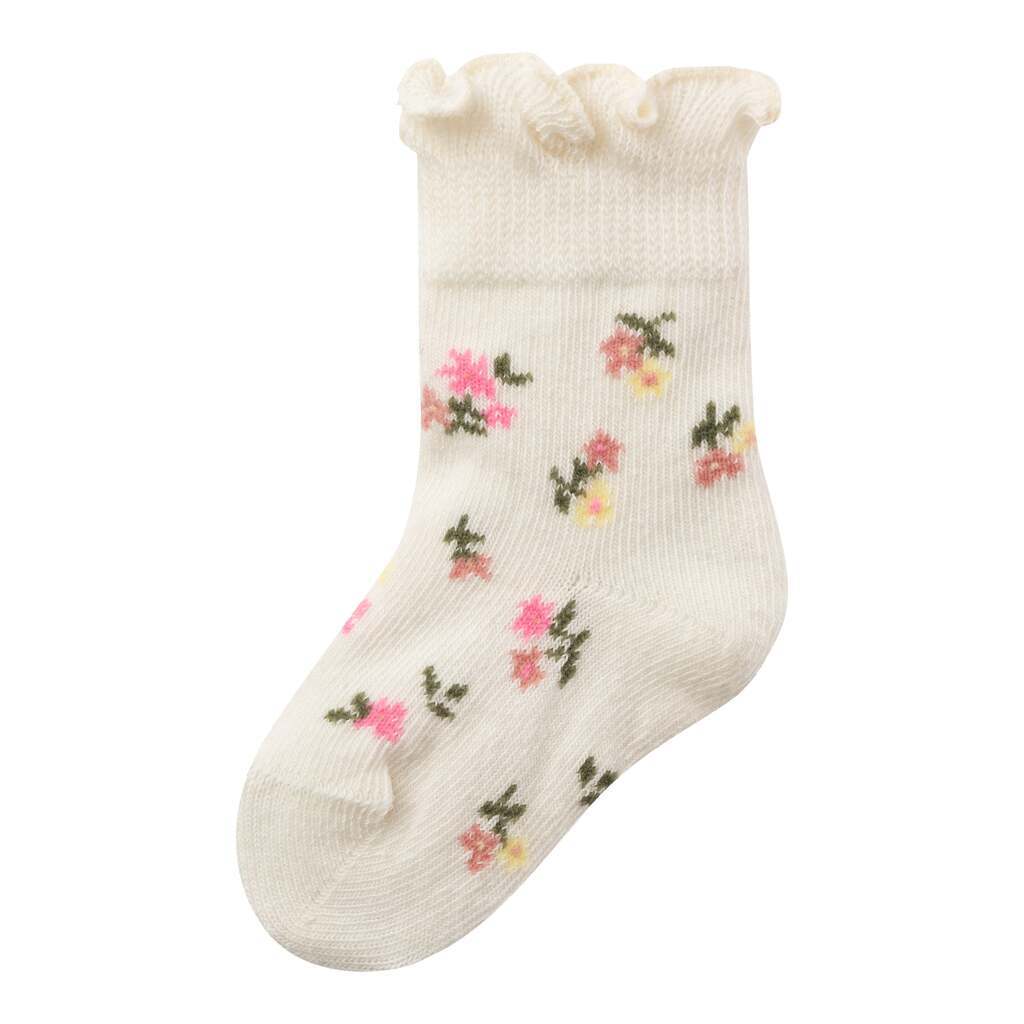 Name It Bitta Strømpe med Blomster -  Jet Stream - 50/56