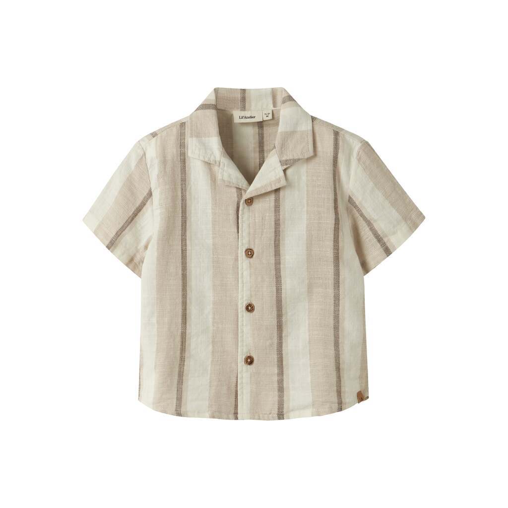 Lil Atelier Fibert Loose Shirt - Coconut Milk - 92 cm