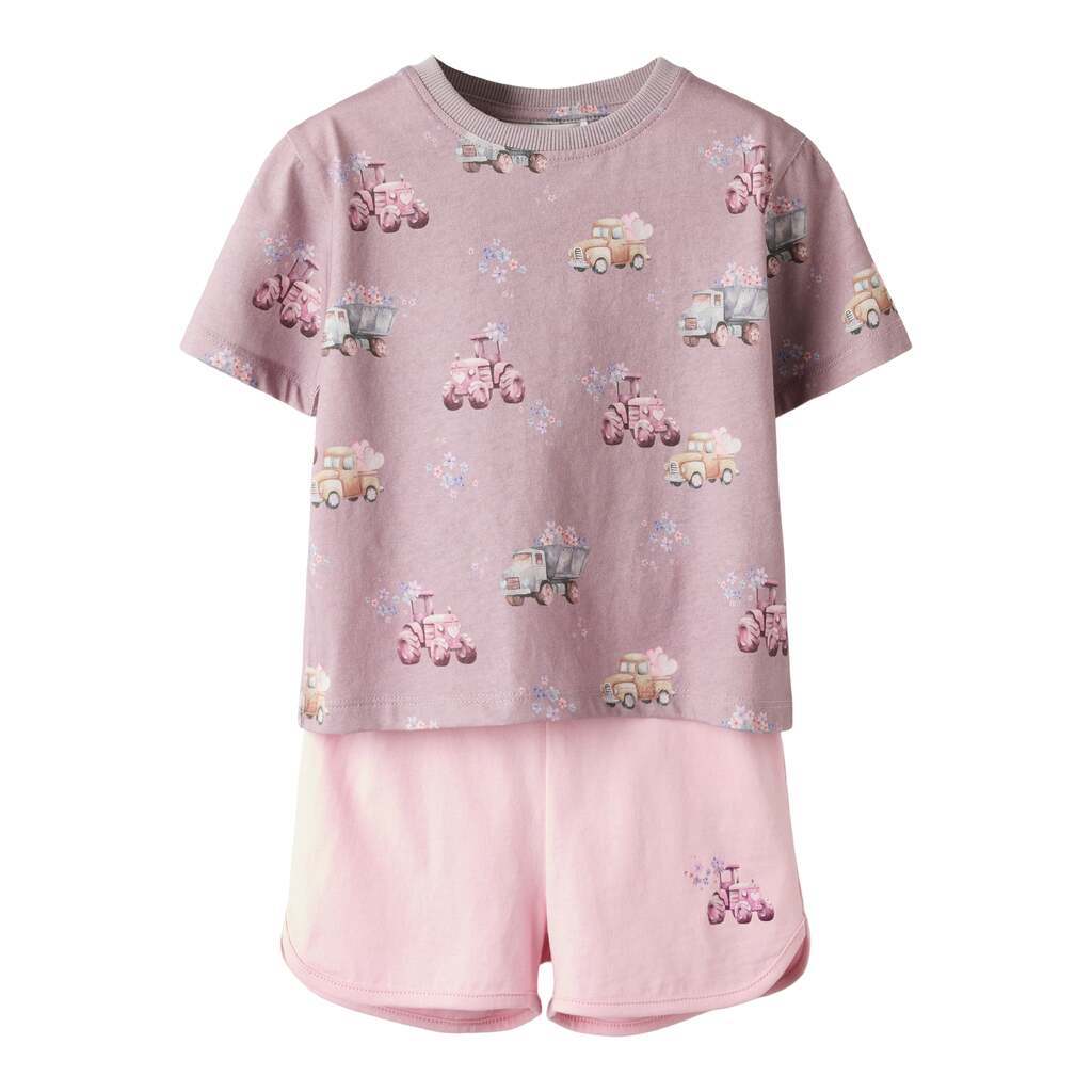 Name It Helga Shorts Sæt - Elderberry/Cameo Pink Shorts - 92 cm