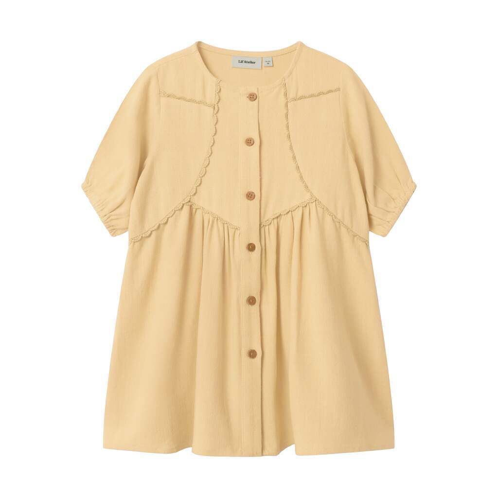 Lil Atelier Damla SS Loose Dress - Taos Taupe - 92 cm