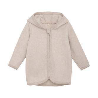 Huttelihut  Babyjakke m. øre - Camel Melange - 50 cm