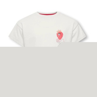 Only Mini Belinda Life SS Tee - Cloud Dancer Joy - 92 cm