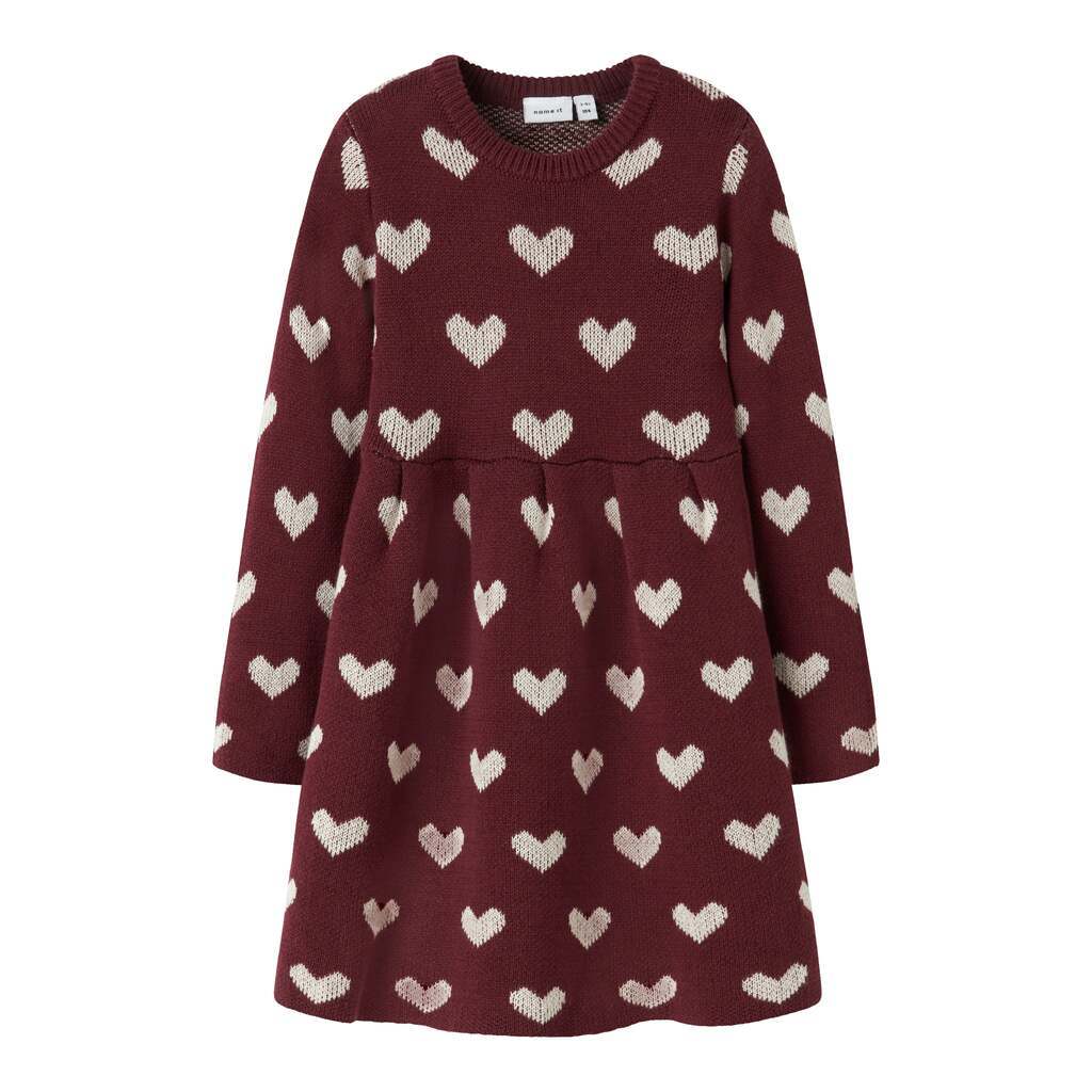 Name It Oana LS Knit Dress - Burgundy - 92 cm