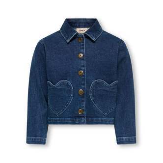 Only Mini Ofelia Heart Jacket - Dark Blue Denim - 92 cm