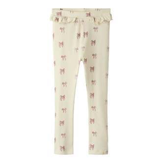 Lil Atelier Gavo Efi Slim Leggings NOOS - Turtledove/Bow - 92 cm