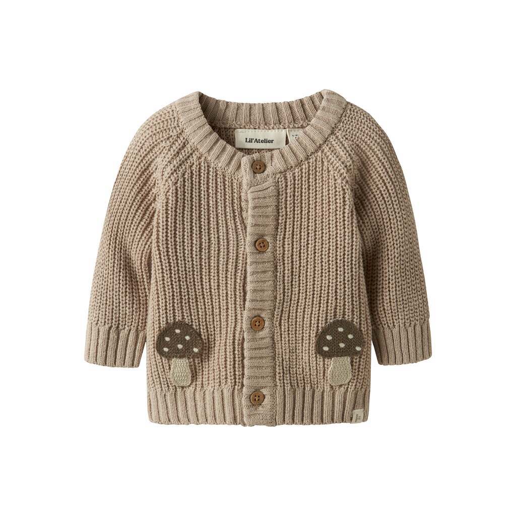 Lil Atelier Emlen Lak Knit Cardigan - Oxford Tan - 56 cm