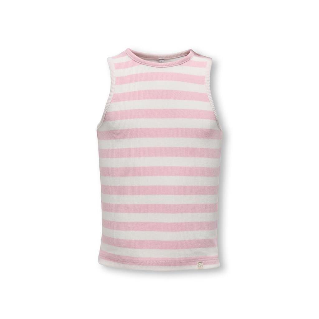 Only Mini Kenya Rib Tank Top - Roseate Spoonbill/Cloud Dancer - 92 cm