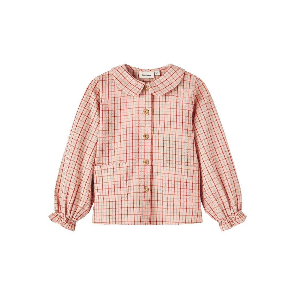 Lil Atelier Lucy Loose Shirt - Baked Clay - 92 cm