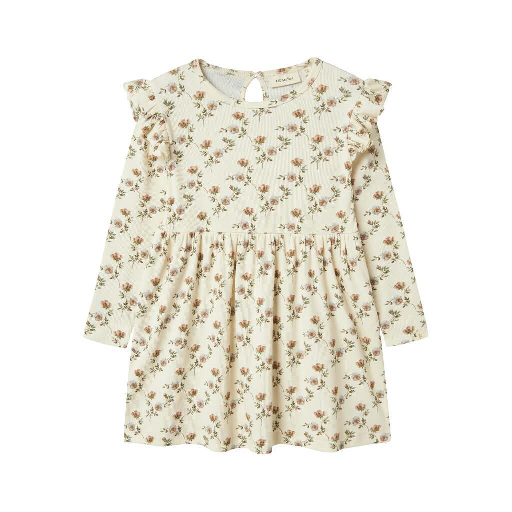 Lil Atelier Gavo Eno Dress - Turtledove/Flower - 92 cm